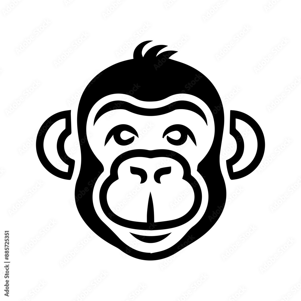 Monkey icon or modern line symbol. Vector line art and icon design with bold outline. Black and white Pixel Perfect minimalistic symbol isolated white background. Silhouette simple thin sign Monkey icon or modern line symbol. Vector line art and icon design with bold outline. Black and white Pixel Perfect minimalistic symbol isolated white background. Silhouette simple thin sign