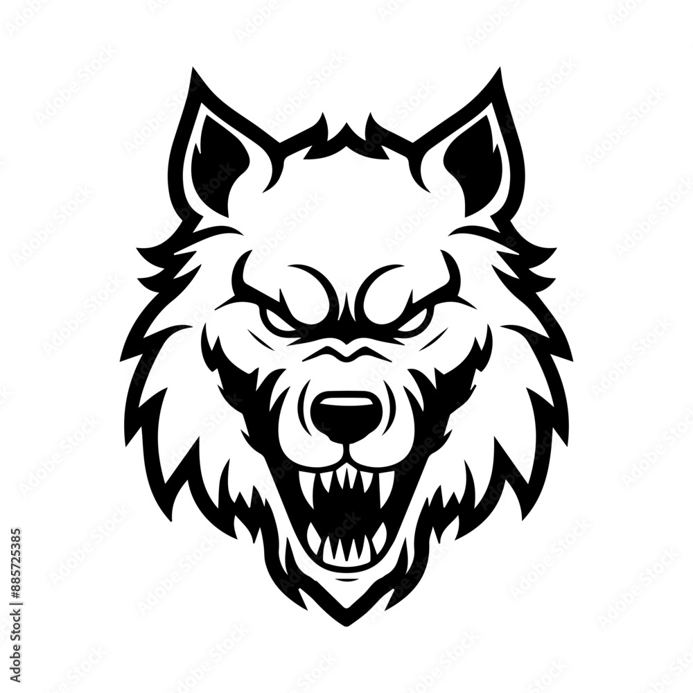 werewolf icon or modern line symbol. Vector line art and icon design with bold outline. Black and white Pixel Perfect minimalistic symbol isolated white background. Silhouette simple thin sign werewolf icon or modern line symbol. Vector line art and icon design with bold outline. Black and white Pixel Perfect minimalistic symbol isolated white background. Silhouette simple thin sign
