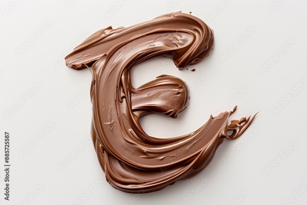 A unique illustration of the letter e composed of melted chocolate, suitable for use in food-related designs or as an abstract concept symbol A unique illustration of the letter e composed of melted chocolate, suitable for use in food-related designs or as an abstract concept symbol