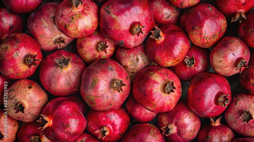 Background of ripe pomegranates. Top view. Background of ripe pomegranates. Top view.