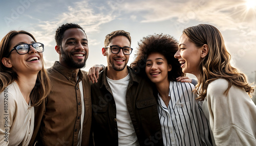 Group of Diverse Friends Laughing Together