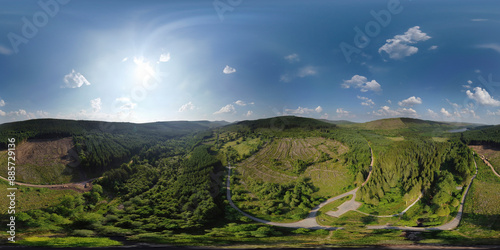 Tableau sur toile Pont Cwmfedwen aerial 360 near pontsticill Reservoir in Bannau Brycheiniog(Breco