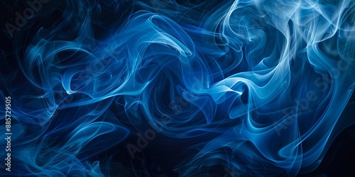 Abstract swirl of blue smoke. Ideal for a banner abstract backdrop