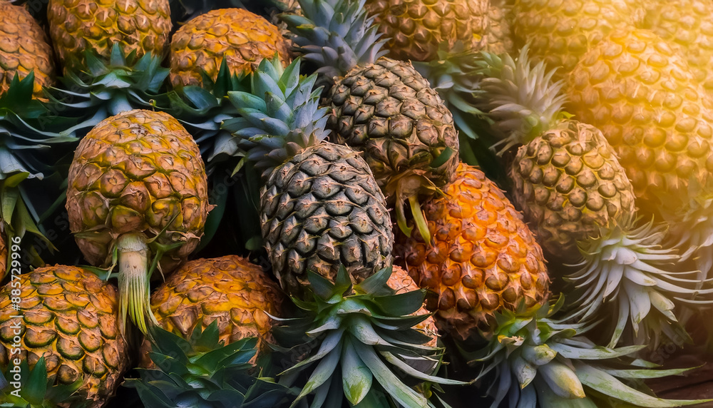 photo close up a pile Pineapple fruit fresh, organic. pattern texture background. photo close up a pile Pineapple fruit fresh, organic. pattern texture background.