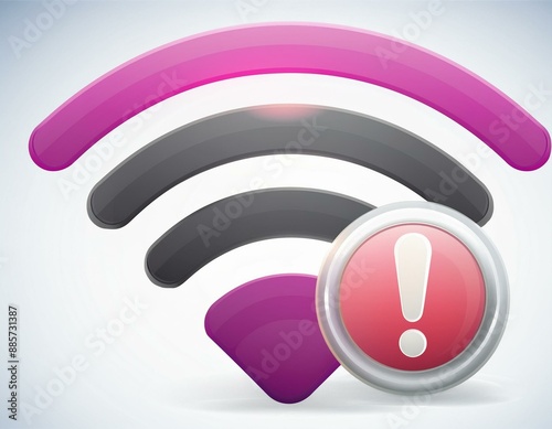 network warning icon, WiFi error, wrong, incorrect, disconnect, bad antenna, not available, no signal stop symbol with network, connect, internet WiFi, WLAN, black icon on white background.