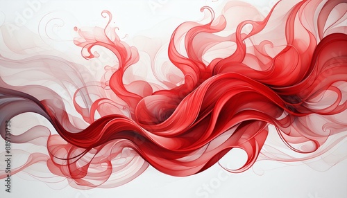 realistic red smoke element white background