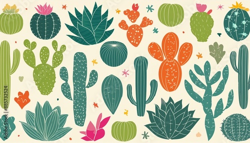 Vibrant collection of succulent and cactus