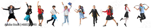 Set of cute jumping schoolc...