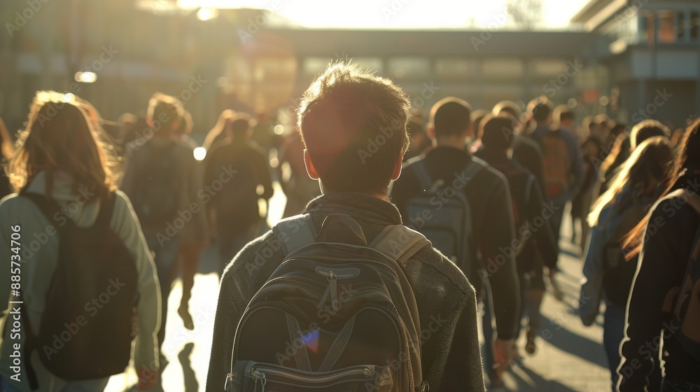 The school was packed with students arriving during rush hour in the morning. The school was packed with students arriving during rush hour in the morning.