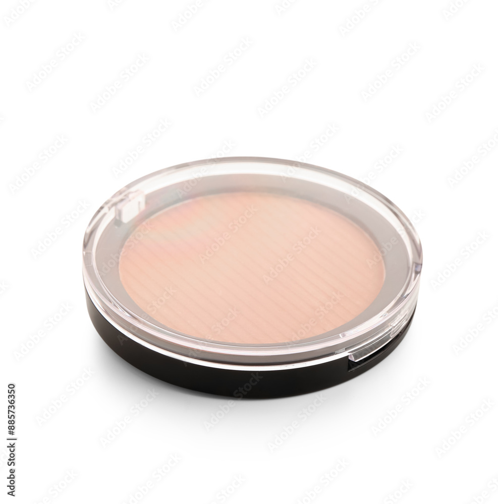 Modern compact powder on white background on white background Modern compact powder on white background on white background