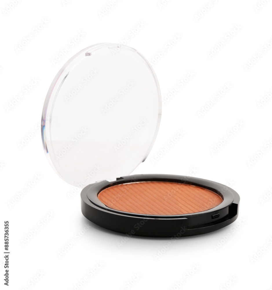 Modern compact powder on white background on white background Modern compact powder on white background on white background