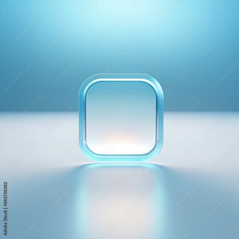 Square Object on Blue Background Square Object on Blue Background
