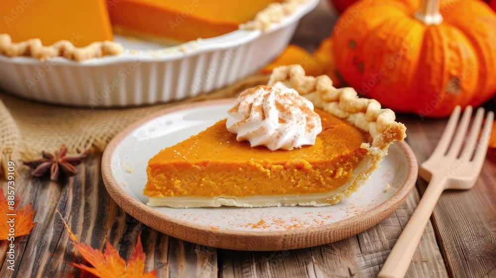 Zooming in on a Delicious Slice of Pumpkin Pie Zooming in on a Delicious Slice of Pumpkin Pie