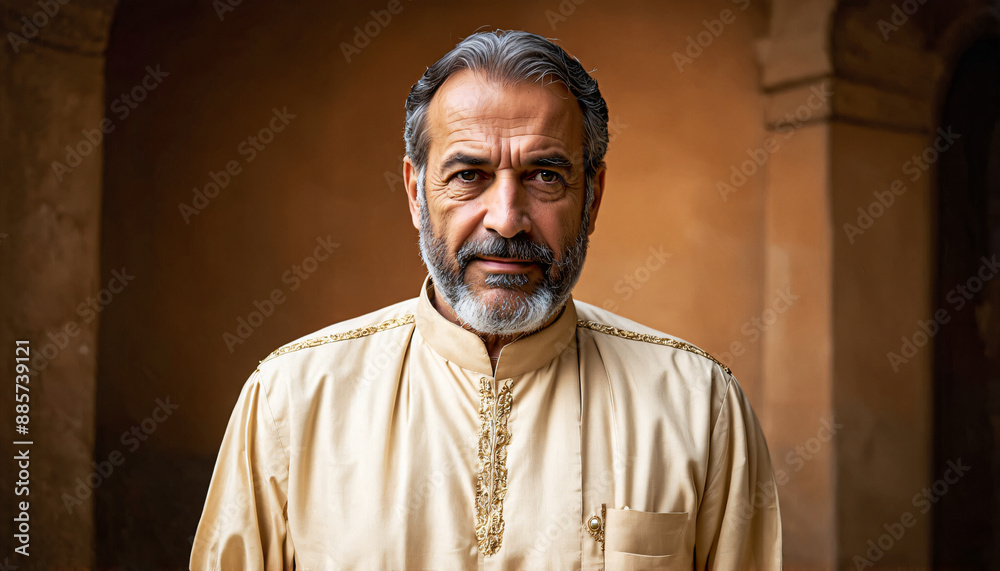 Middle Aged Iranian Man in Traditional Clothing Middle Aged Iranian Man in Traditional Clothing