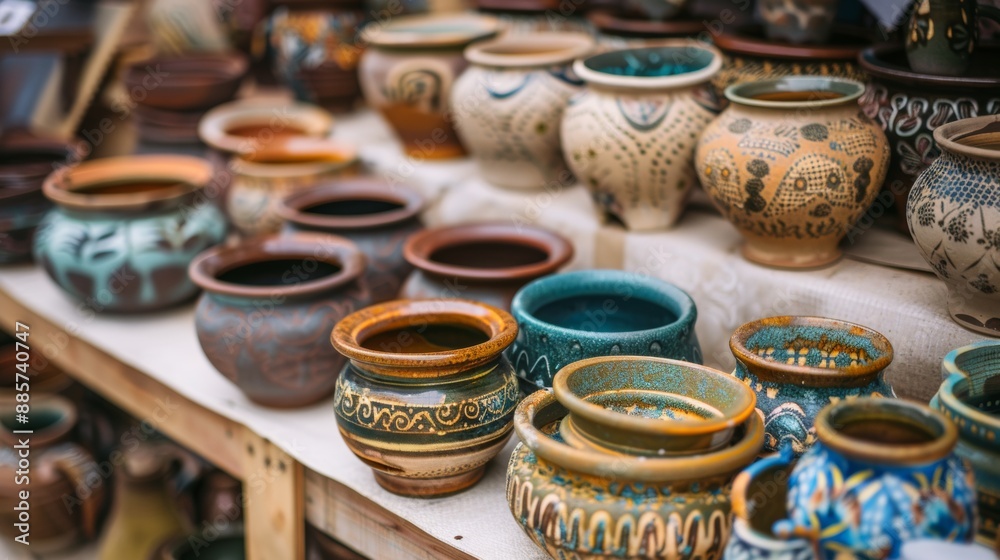 Handcrafted Pottery on Display Handcrafted Pottery on Display