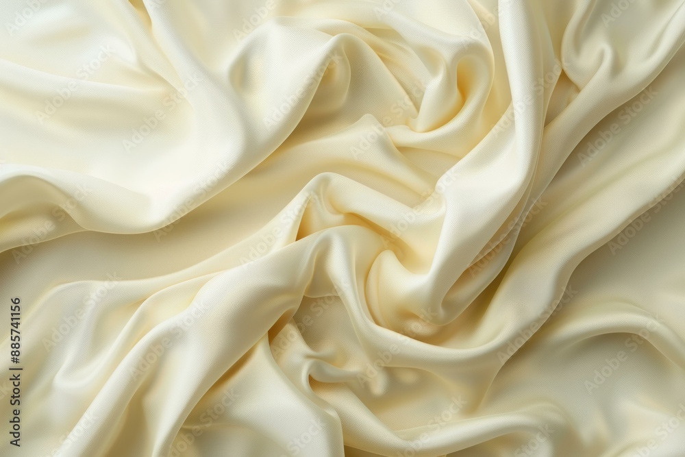Obraz premium Luxurious smooth cream silk fabric with delicate folds suitable for backgrounds or design
