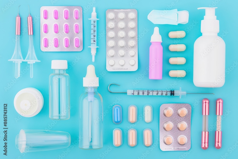 A flat lay background shows the detailed steps of a patients treatment plan A flat lay background shows the detailed steps of a patients treatment plan