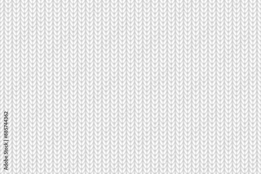 Knit texture. Seamless pattern of knitting wool. Repeating knitted sweater. Repeated background. Yarn crochet. Gray fabric. White merino cloth. Cozy woven textile. Woolen canvas. Vector illustration