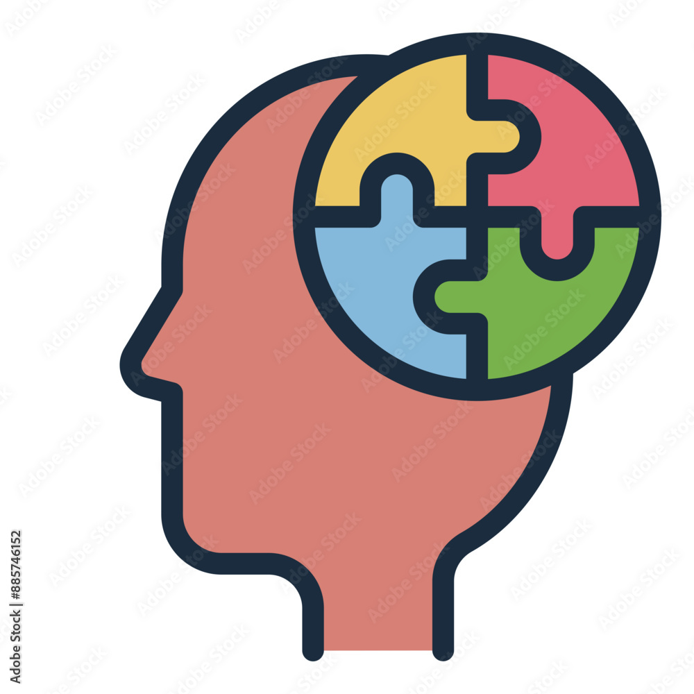 Autism icon representing mental health spectrum disorder Autism icon representing mental health spectrum disorder