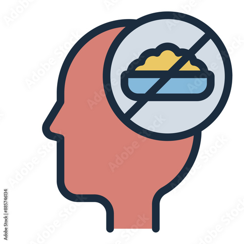 Anorexia icon representing eating disorder and mental health