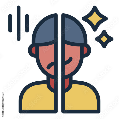 Bipolar icon representing mood swings and mental health disorder