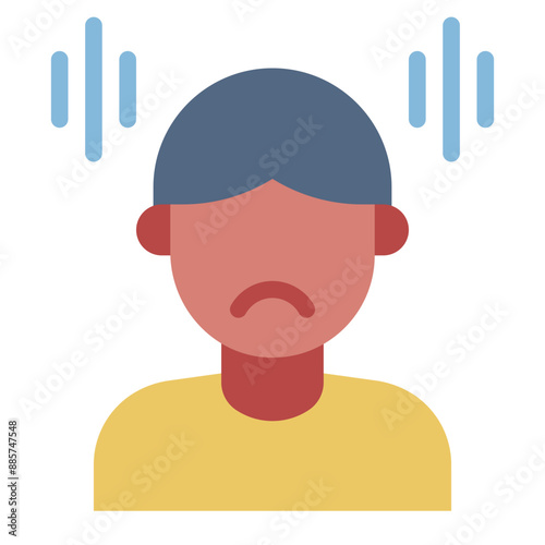 Sad person icon representing mental health issues and depression.