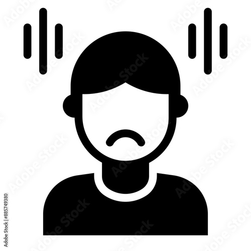 Sad person icon representing mental health issues and depression.