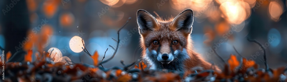 Obraz premium Spotting urban wildlife, from birds nesting in skyscrapers to foxes roaming the streets at night