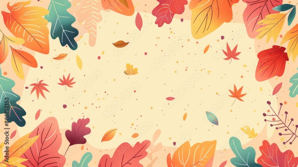 Flat autumn background. Autumn design Flat autumn background. Autumn design