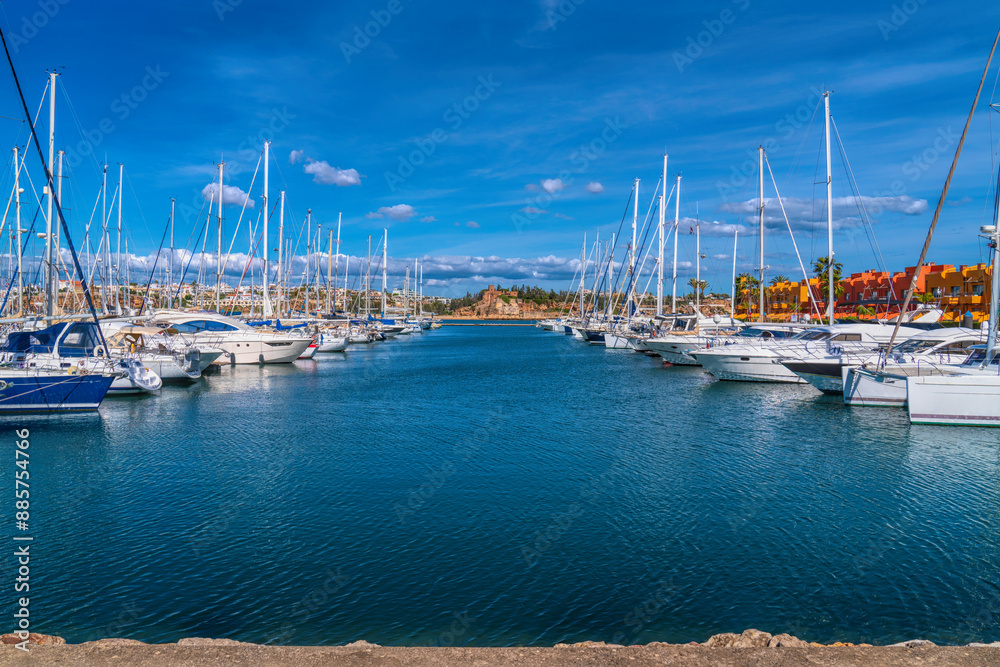 Fototapeta premium Portimao Portugal marina and harbour the Algarve with boats and yachts