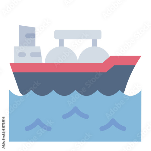 Icon of an LNG carrier ship for transporting liquefied natural gas