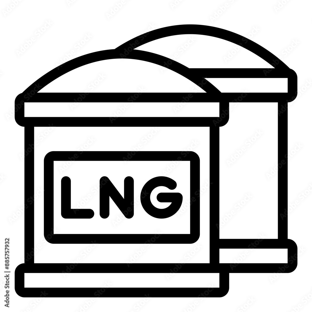 Icon of LNG representing liquefied natural gas Icon of LNG representing liquefied natural gas