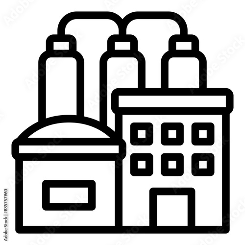 Natural gas plant icon for processing and production