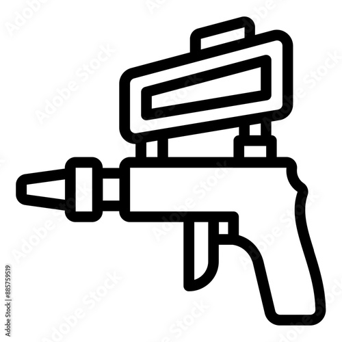 Sand blaster gun icon suitable for cleaning and surface preparation illustrations.
