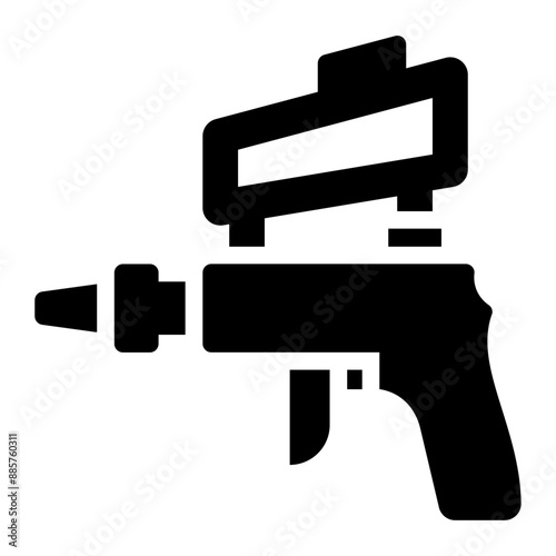 Sand blaster gun icon suitable for cleaning and surface preparation illustrations.