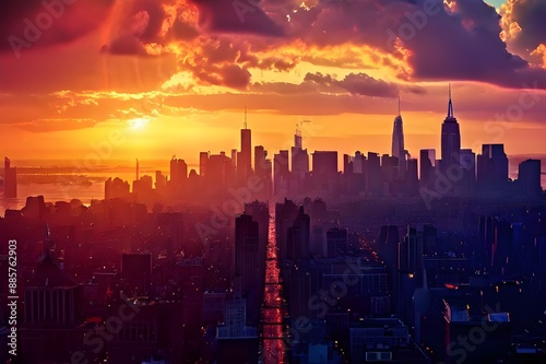 Urban Majesty: Iconic City Skylines at Golden Hour