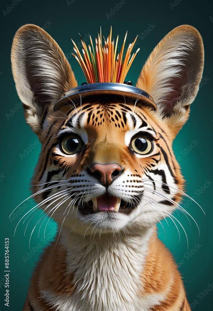 Obraz premium Whimsical Zoo Animals: A Modern Cartoon Magazine