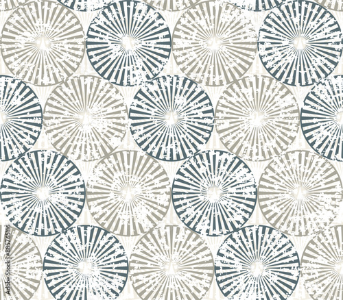 seamless winter pattern with circular flowers texture background