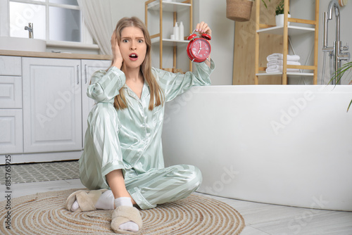 Shocked young woman in paja...