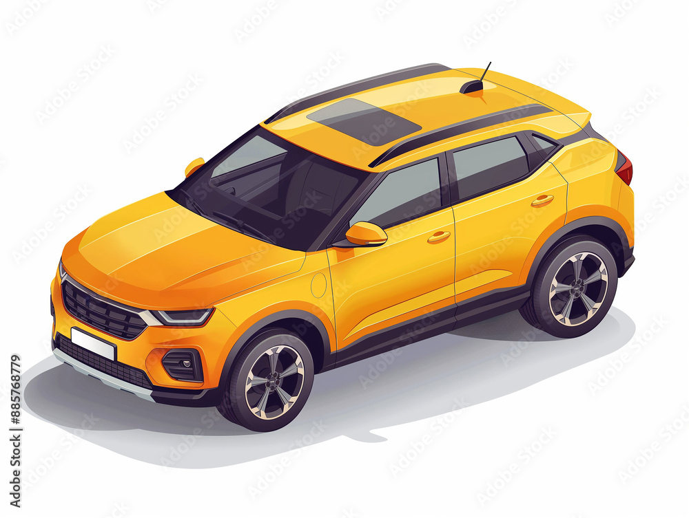 Yellow crossover isolated on a white background Yellow crossover isolated on a white background