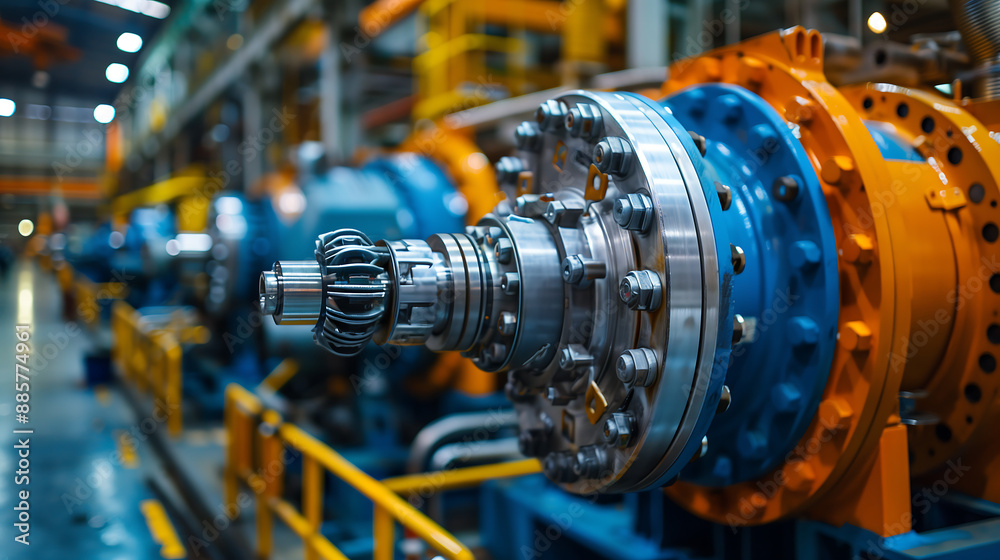 Fototapeta premium mechanical structure and engine part in an industrial factory