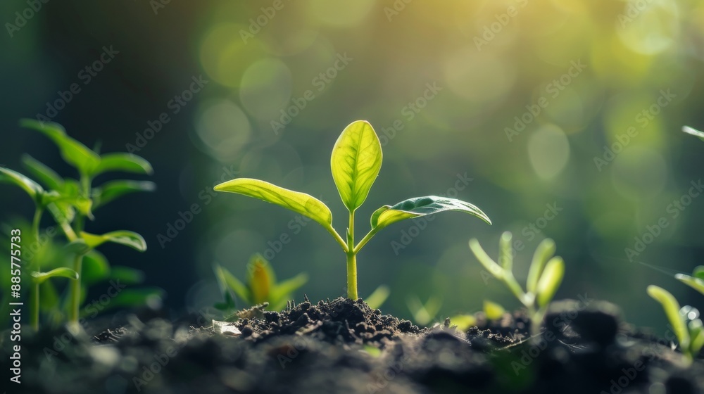 Young Seedling Growing in Soil Young Seedling Growing in Soil