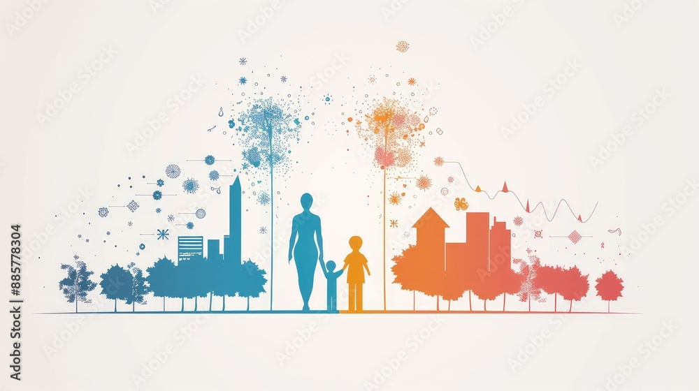 Obraz premium Declining Birth Rates: A Social Challenge