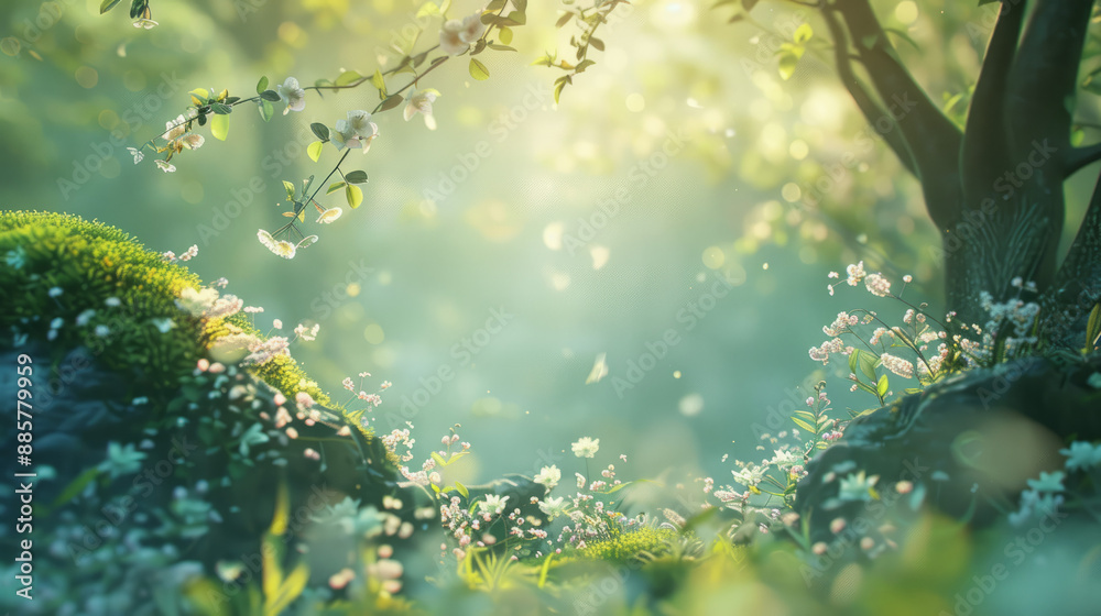 A delicate enchanted woodland path landscape forest glowing sunlight clearing mystical magical healing fairyland trees ambience meditation spiritual journey environment copy space nature background A delicate enchanted woodland path landscape forest glowing sunlight clearing mystical magical healing fairyland trees ambience meditation spiritual journey environment copy space nature background