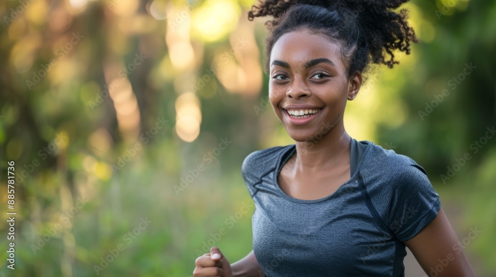 beautiful brunette woman in sportswear jogging in a park beautiful brunette woman in sportswear jogging in a park
