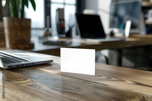 A dynamic mockup of blank business cards displayed on a modern desk, ideal for personal branding and professional services 