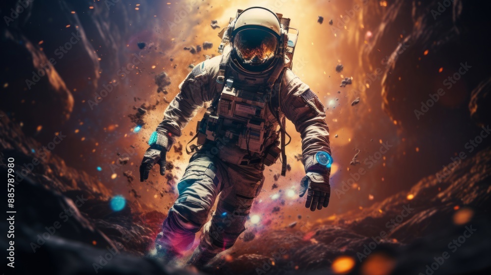 歩く宇宙飛行士,Generative AI AI画像