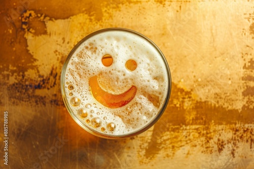 beer with a smiling face dr...