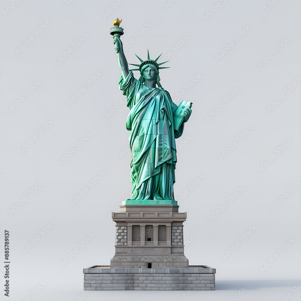 Statue of Liberty Iconic Landmark on Transparent Background