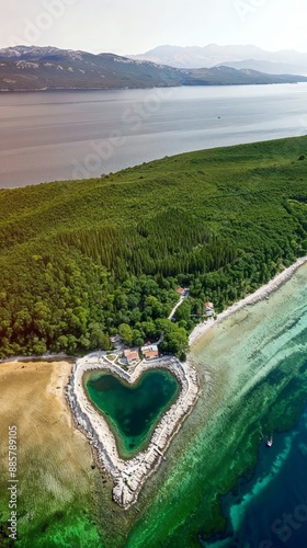Exotic heart shaped island ...
